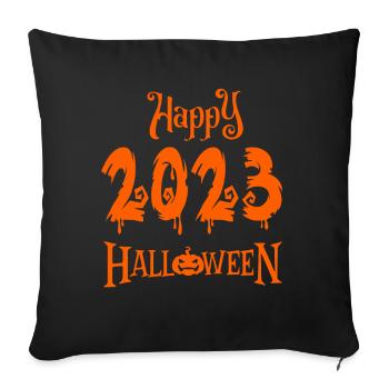 Frohes Halloween 2023 - Sofakissenbezug 45 x 45 cm - Schwarz - Vorne