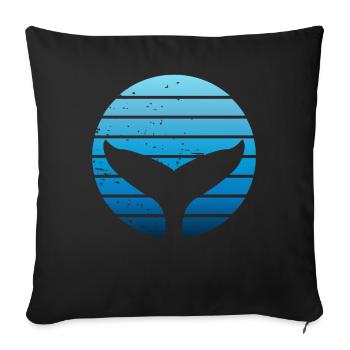 Save the Whales Ocean Orca Blue Whale Humpback Whale - Sofa pillowcase 17,3'' x 17,3'' (45 x 45 cm) - black - Front