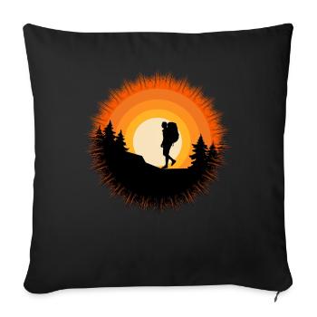 Hiking Clothing Outdoor Backpacking Camping - Sofa pillowcase 17,3'' x 17,3'' (45 x 45 cm) - black - Front