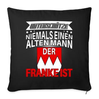 Unterschätze niemals alten Mann der Franke ist - Sofakissenbezug 45 x 45 cm - Schwarz - Vorne