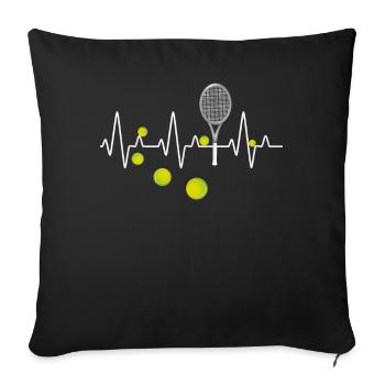 Heartbeat Tennis for Tennis Players - Sofa pillowcase 17,3'' x 17,3'' (45 x 45 cm) - black - Front