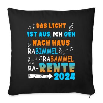 Rente 2024 - Kinderlied St. Martin - Sofakissenbezug 45 x 45 cm - Schwarz - Vorne