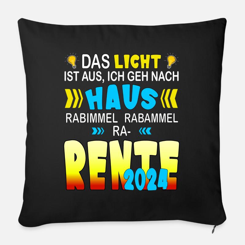Rente 2024 - Kinderlied St. Martin - Sofakissenbezug 45 x 45 cm - Schwarz