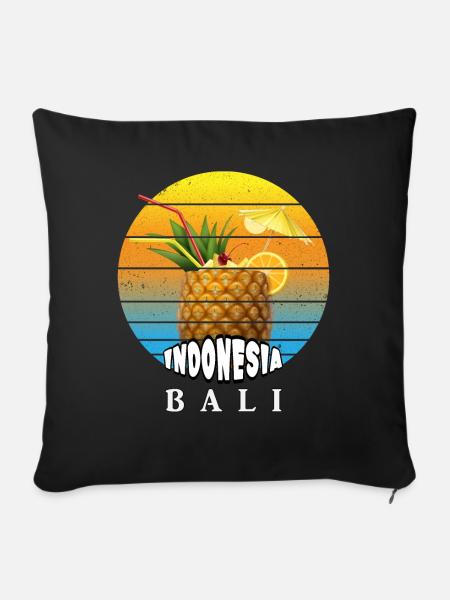 Bali - Indonesien - Sofakissenbezug 45 x 45 cm - Schwarz