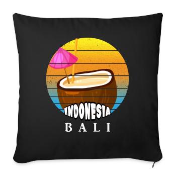 Bali - Indonésie - Housse de coussin décorative 45 x 45 cm - noir - Devant
