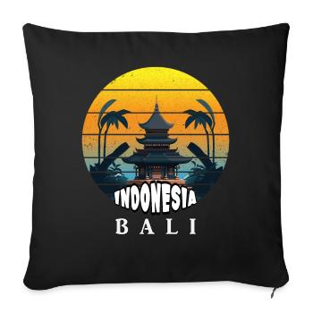 Bali - Indonesia - Sofa pillowcase 17,3'' x 17,3'' (45 x 45 cm) - black - Front