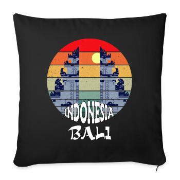 Bali - Indonesia - Sofa pillowcase 17,3'' x 17,3'' (45 x 45 cm) - black - Front