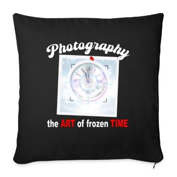 La photographie est l’art du temps figé - Housse de coussin décorative 45 x 45 cm - noir - Devant