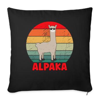 Cool Alpaca Design - Sofa pillowcase 17,3'' x 17,3'' (45 x 45 cm) - black - Front