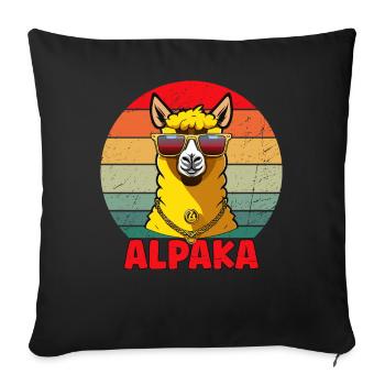 Cool Alpaca Design - Sofa pillowcase 17,3'' x 17,3'' (45 x 45 cm) - black - Front
