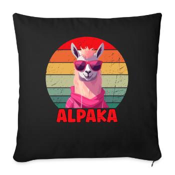 Cool Alpaca Design - Sofa pillowcase 17,3'' x 17,3'' (45 x 45 cm) - black - Front