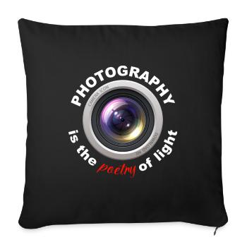 Photography is the poetry of light - Sofakissenbezug 45 x 45 cm - Schwarz - Vorne