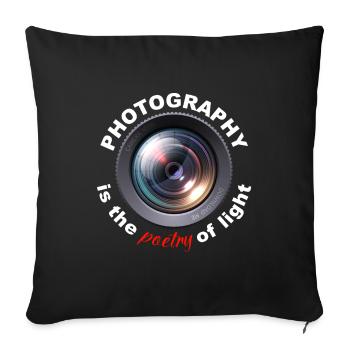Photography is the poetry of light - Sofakissenbezug 45 x 45 cm - Schwarz - Vorne