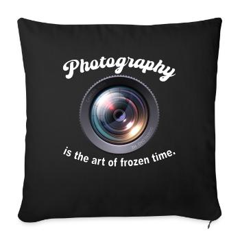 La photographie est l’art du temps figé - Housse de coussin décorative 45 x 45 cm - noir - Devant