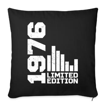 Vintage, 1976, Cadeau d’anniversaire, 1976, Année 1976 - Housse de coussin décorative 45 x 45 cm - noir - Devant