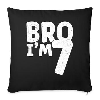 Frère, j’ai sept ans - Housse de coussin décorative 45 x 45 cm - noir - Devant