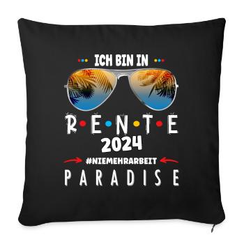 Pension 2024 - never more work - Sofa pillowcase 17,3'' x 17,3'' (45 x 45 cm) - black - Front