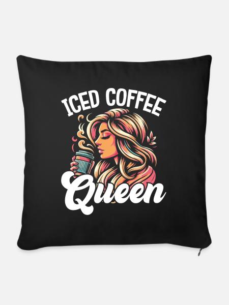 Iced Coffee Queen - Sofakissenbezug 45 x 45 cm - Schwarz
