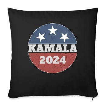 Kamala Harris 2024 For President - Sofa pillowcase 17,3'' x 17,3'' (45 x 45 cm) - black - Front