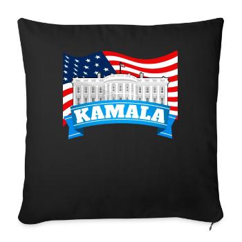 Kamala Harris 2024 pour le président - Housse de coussin décorative 45 x 45 cm - noir - Devant
