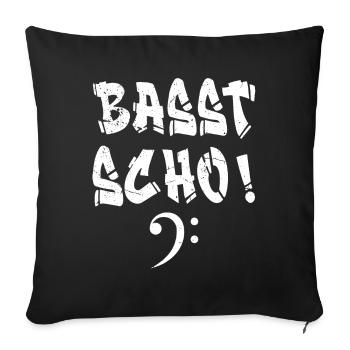 Basst scho - conception de musicien drôle - Housse de coussin décorative 45 x 45 cm - noir - Devant