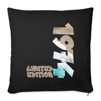 Design de plage en édition limitée de 1974 - Housse de coussin décorative 45 x 45 cm - noir - Devant