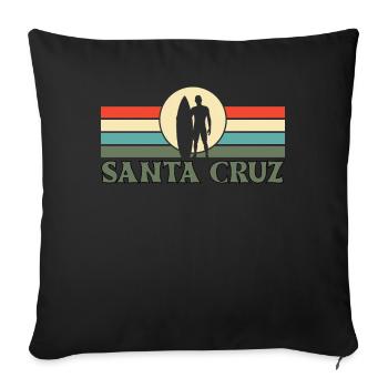 Santa Cruz, CA, California - Sofa pillowcase 17,3'' x 17,3'' (45 x 45 cm) - black - Front
