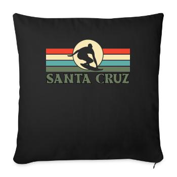 Santa Cruz CA Kalifornien - Sofakissenbezug 45 x 45 cm - Schwarz - Vorne
