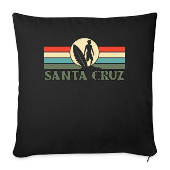 Santa Cruz CA Kalifornien - Sofakissenbezug 45 x 45 cm - Schwarz - Vorne