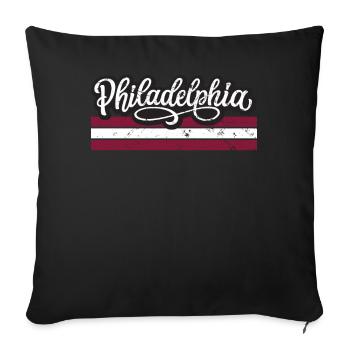 Vintage Philadelphia Retro Design - Sofa pillowcase 17,3'' x 17,3'' (45 x 45 cm) - black - Front