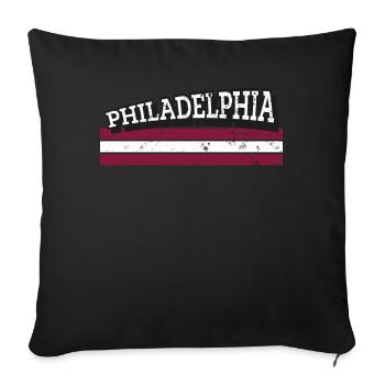 Vintage Philadelphia Retro Design - Sofa pillowcase 17,3'' x 17,3'' (45 x 45 cm) - black - Front
