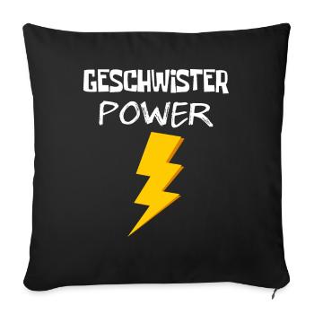Pouvoir des frères et sœurs - Housse de coussin décorative 45 x 45 cm - noir - Devant