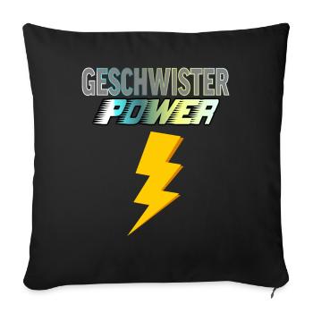 Pouvoir des frères et sœurs - Housse de coussin décorative 45 x 45 cm - noir - Devant
