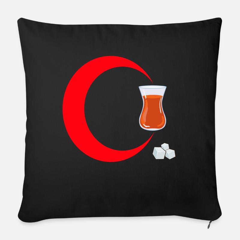 Thé turc - Thé turc - L’amour de la maison - Housse de coussin décorative 45 x 45 cm - noir