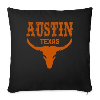 Austin, Texas - Housse de coussin décorative 45 x 45 cm - noir - Devant