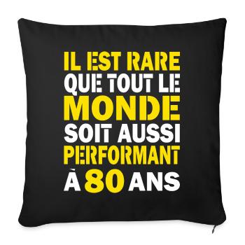 80 ans performant cadeau d'anniversaire 80 ans - Housse de coussin décorative 45 x 45 cm - noir - Devant