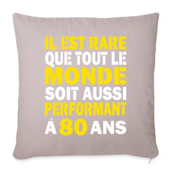 80 ans performant cadeau d'anniversaire 80 ans - Housse de coussin décorative 45 x 45 cm - taupe clair - Devant