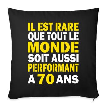 70 ans performant cadeau d'anniversaire 70 ans - Housse de coussin décorative 45 x 45 cm - noir - Devant