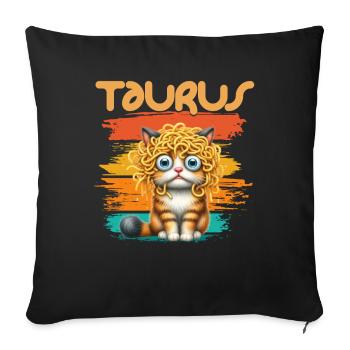 Zodiaque - Zodiaque - Tauraus - Taureau - Housse de coussin décorative 45 x 45 cm - noir - Devant
