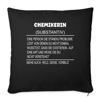Wörterbuch Erklärung Chemikerin Held Genie Vorbild - Sofakissenbezug 45 x 45 cm - Schwarz - Vorne