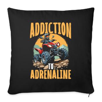 ADDICTION TO ADRENALINE - Quad Biking Adventure - Sofa pillowcase 17,3'' x 17,3'' (45 x 45 cm) - black - Front