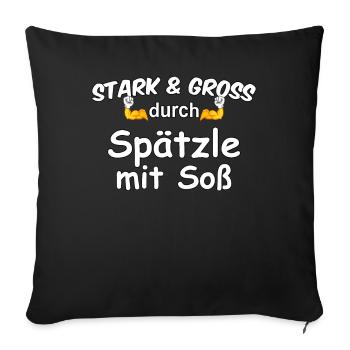 Stark & Groß with spaetzle with sauce - Sofa pillowcase 17,3'' x 17,3'' (45 x 45 cm) - black - Front