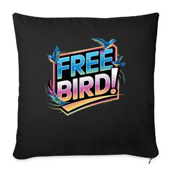 Free Bird - frei wie ein Vogel - Sofa pillowcase 17,3'' x 17,3'' (45 x 45 cm) - black - Front