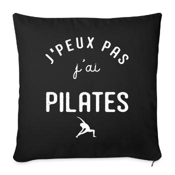Yoga Je peux pas j ai Pilates sport - Housse de coussin décorative 45 x 45 cm - noir - Devant