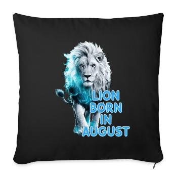Signe du zodiaque Lion - né en août - Housse de coussin décorative 45 x 45 cm - noir - Devant