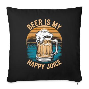Beer is my happy Juice - Sofa pillowcase 17,3'' x 17,3'' (45 x 45 cm) - black - Front