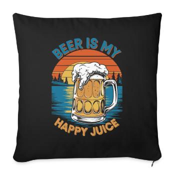 Beer is my happy Juice - Sofa pillowcase 17,3'' x 17,3'' (45 x 45 cm) - black - Front
