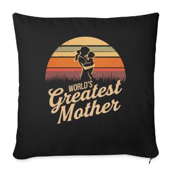 La meilleure mère du monde - Housse de coussin décorative 45 x 45 cm - noir - Devant
