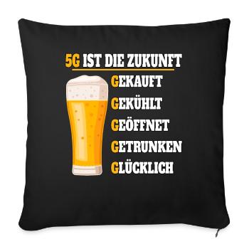 5G is the future Beer - Sofa pillowcase 17,3'' x 17,3'' (45 x 45 cm) - black - Front