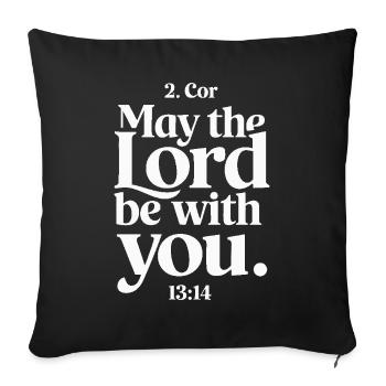Que le Seigneur soit avec vous - Housse de coussin décorative 45 x 45 cm - noir - Devant